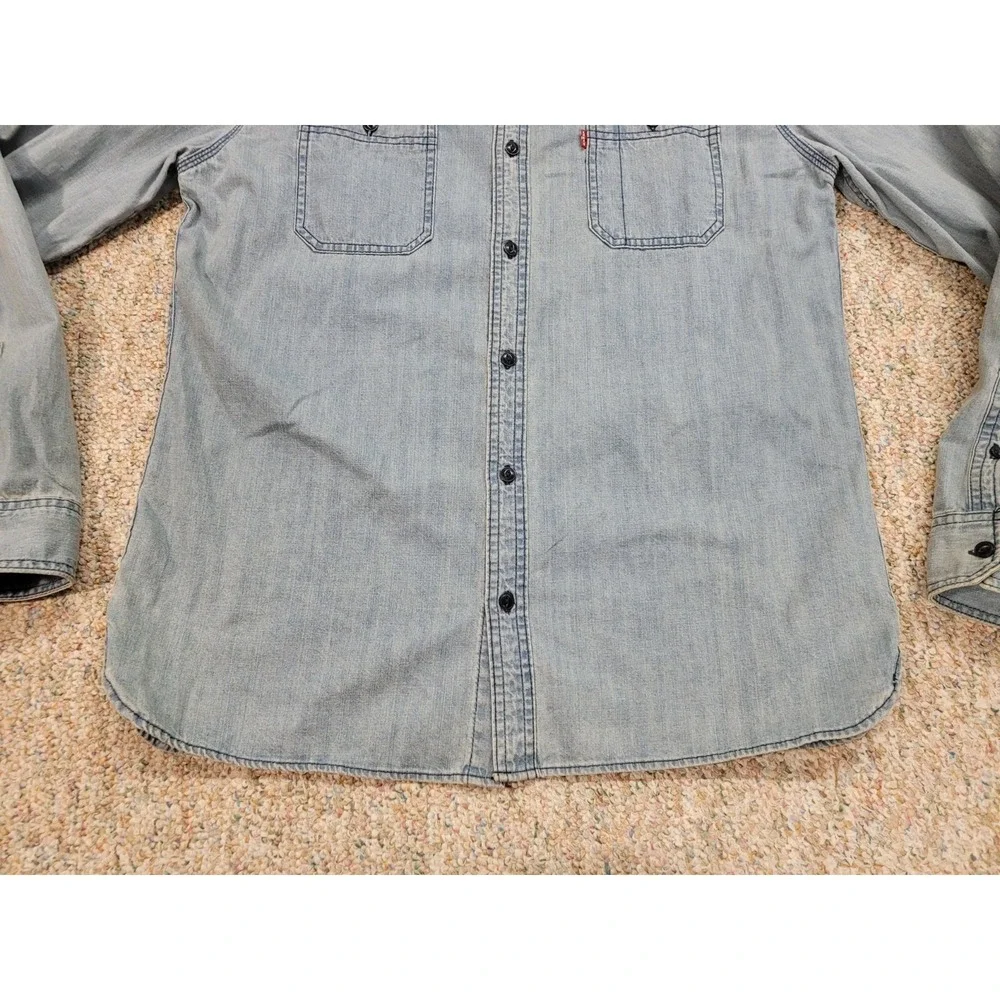 Levis Shirt Mens XL‎ Blue Denim Button Up Long Sleeve Casual Western Country